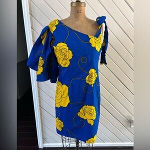 Beautiful One of a Kind Professional HomemadeLined Floral One Shoulder Dress 6/8